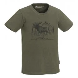 KOSZULKA DZIECIĘCA PINEWOOD T-SHIRT MOOSE GREEN Szybka wysyłka