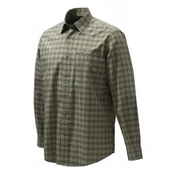 KOSZULA MYŚLIWSKA MĘSKA BERETTA TRAIL LONG SLEEVES SHIRT BROWN AND LIGHT BLUE CHECK LU033 / 080L Obniżka ceny