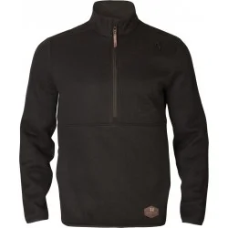 SWETER MYŚLIWSKI MĘSKI HARKILA METSO HALF ZIP JERSEY SHADOW BROWN Wyprzedaż