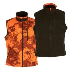 Dodaj do koszyka KAMIZELKA DWUSTRONNA MYSLIWSKA MĘSKA PINEWOOD SMALAND REVERSIBLE CAMOU FLEECE VEST STRATA BLAZE / HUNTING GREEN