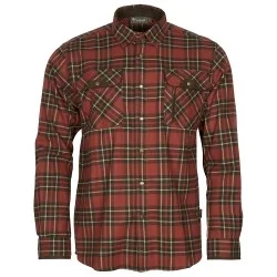 KOSZULA MYŚLIWSKA MĘSKA PINEWOOD PRESTWICK EXCLUSIVE SHIRT DARK TERRACOTTA / DARK GREEN Wyprzedaż