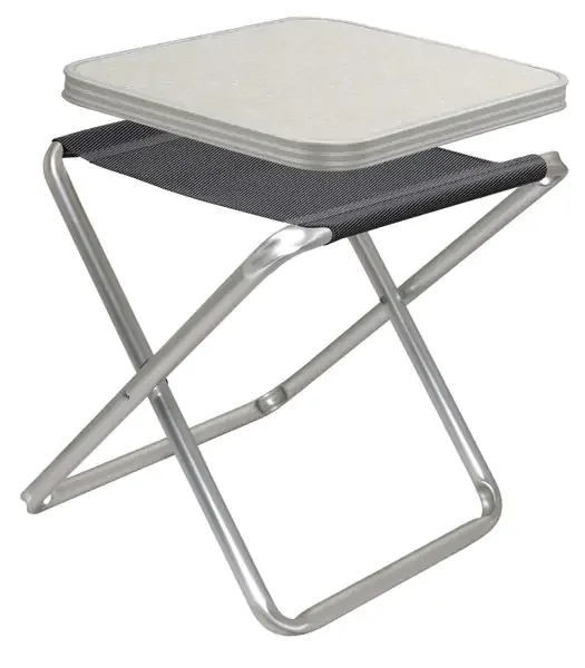 Taboret kempingowy, siedzisko ALU TORTUGA ze zdejmowanym blatem MDF Tani