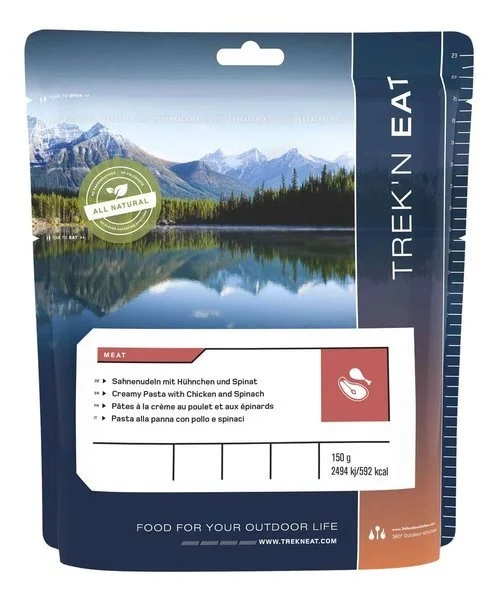 Trek'n Eat - Makaron ze szpinakiem i kurczakiem w sosie śmietanowym - 150g Szybka dostawa