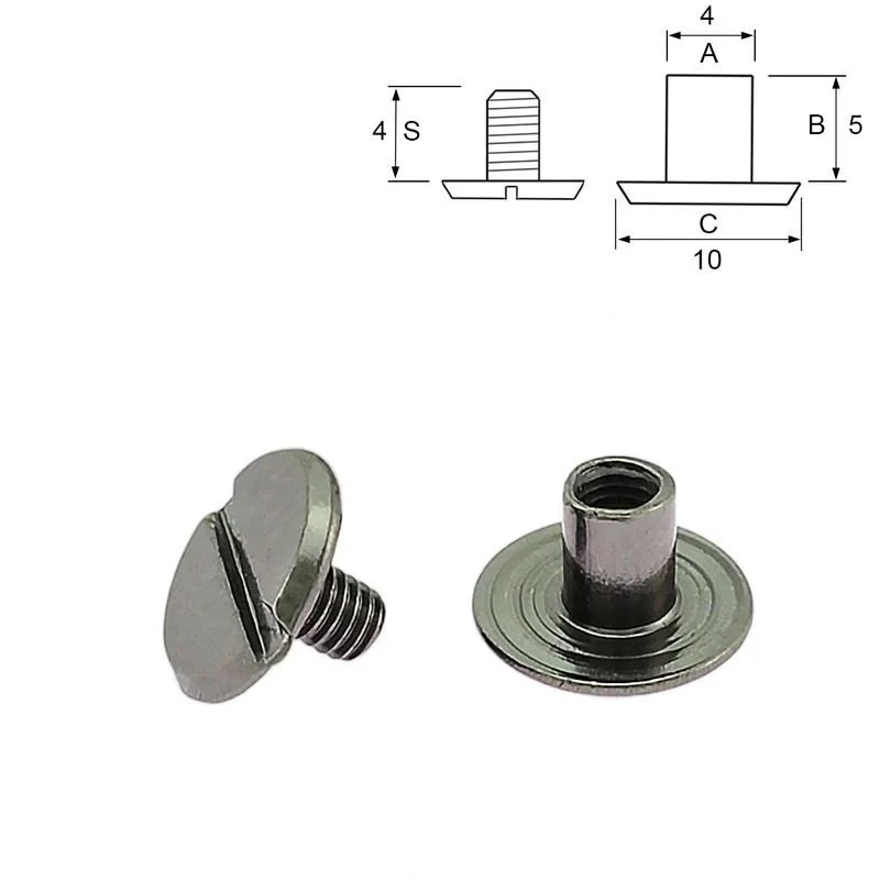Śruba typu Chicago - 5x4x10 mm - Czarny Nikiel (10 szt) Super okazja
