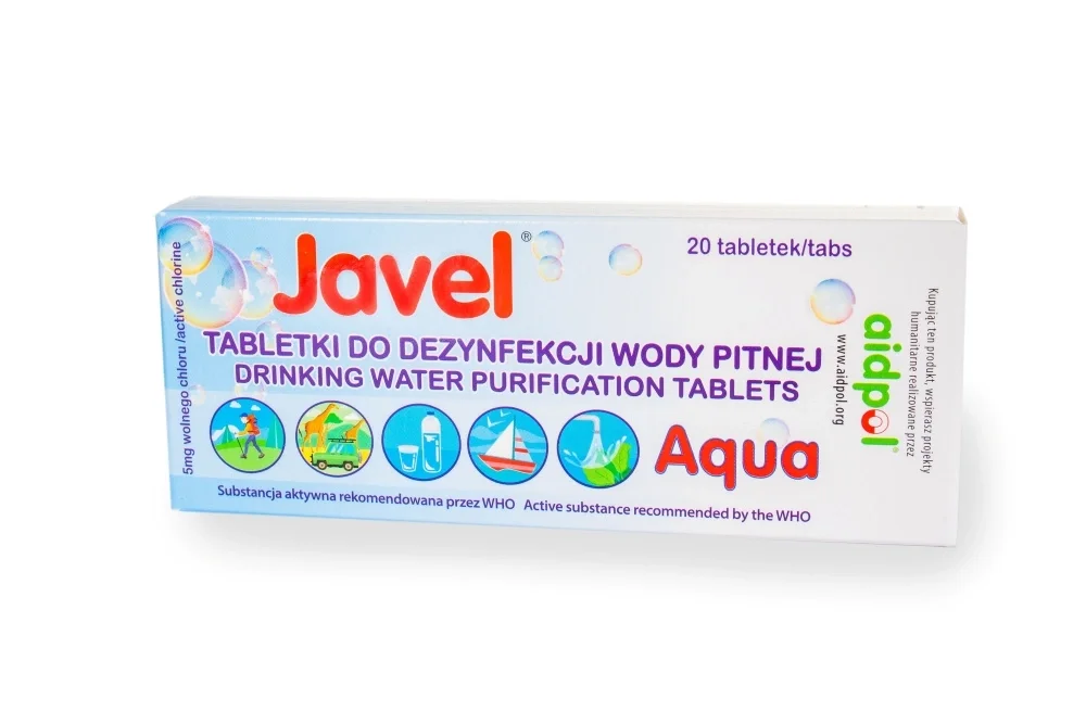 Ostatnie sztuki Tabletki do uzdatniania odkażania wody JAVEL AQUA 20 szt.