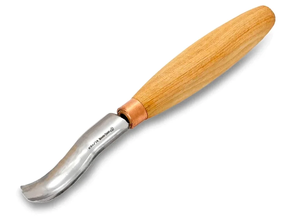 Wyjątkowa oferta Dłuto wygięte do rzeźbienia kuksy - BeaverCraft K8a/14 - Compact Short bent Gouge. Sweep №8