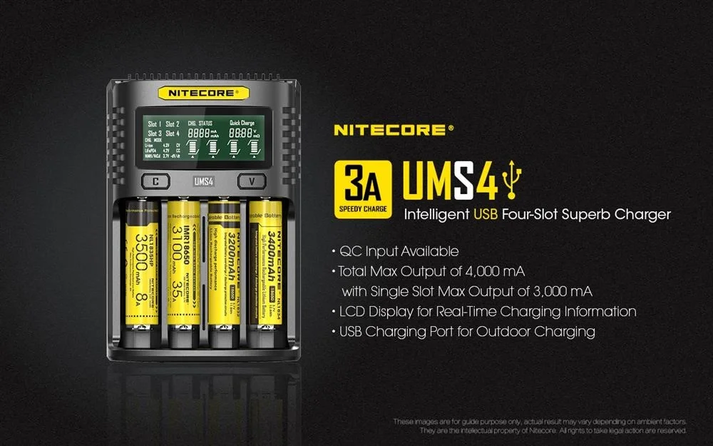 Ładowarka do akumulatorów - Nitecore UMS4 Wybór klientów