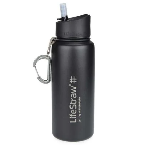 Butelka termiczna z filtrem do wody z 2-stopniową filtracją LifeStraw Go Stainless Steel - Black Cena promocyjna