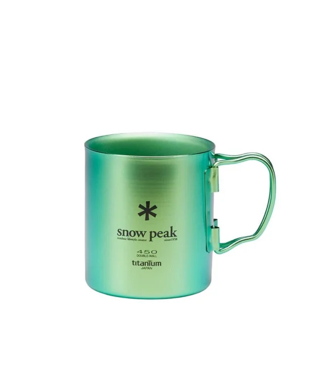 Kubek tytanowy - Snow Peak Titanium Double Mug 450 - Ocean Green Dostępne od ręki
