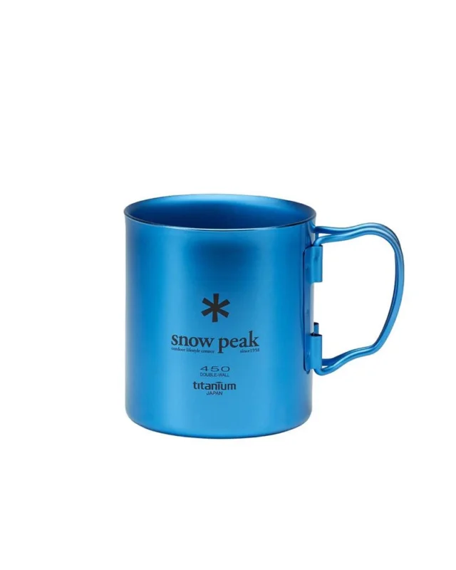 Kubek tytanowy - Snow Peak Titanium Double Mug 450 - Fresh Water Blue Obniżka ceny