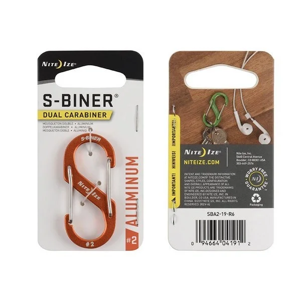 Karabinek Nite Ize - S-Biner Aluminum #2 - Pomarańczowy Szybka wysyłka