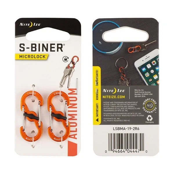 Karabinek Nite Ize - S-Biner Microlock Aluminum - 2 Pack- Pomarańczowy Tylko do końca tygodnia