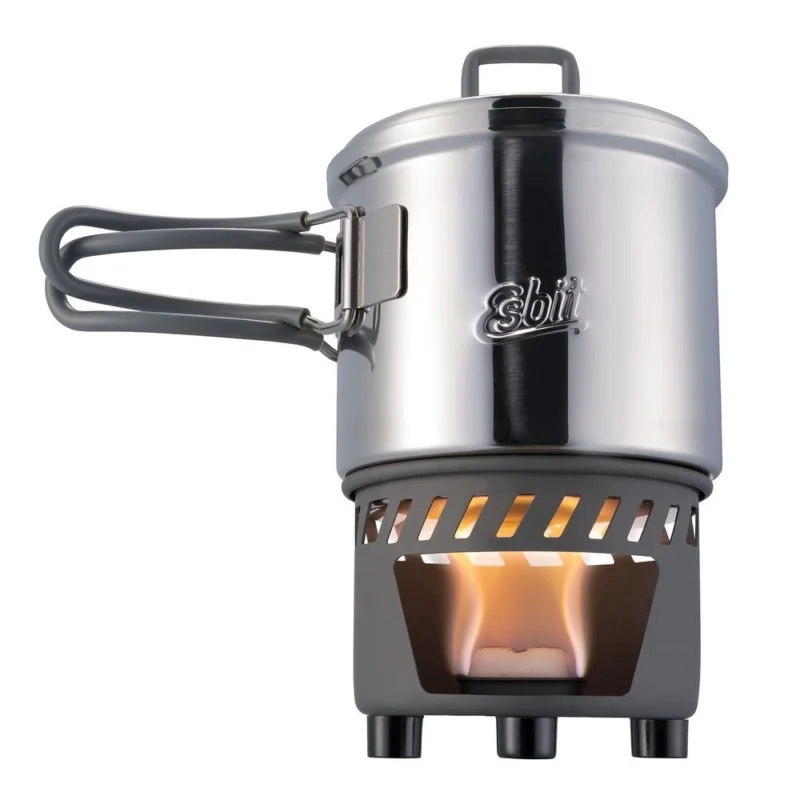 Szybka wysyłka Esbit- Zestaw do gotowania Solid Fuel Cookset Stainless Steel 585 ml