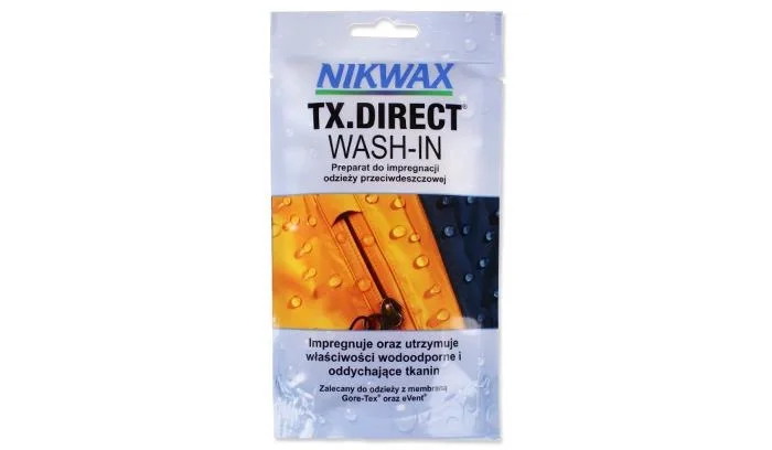 Nikwax - Impregnat do odzieży przeciwdeszczowej - TX.Direct - Wash-In - 100 ml - saszetka Tylko do końca tygodnia