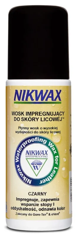 Nikwax - Impregnat Wosk do skóry licowej - Płynny - Czarny - 100 ml - gąbka Popularny