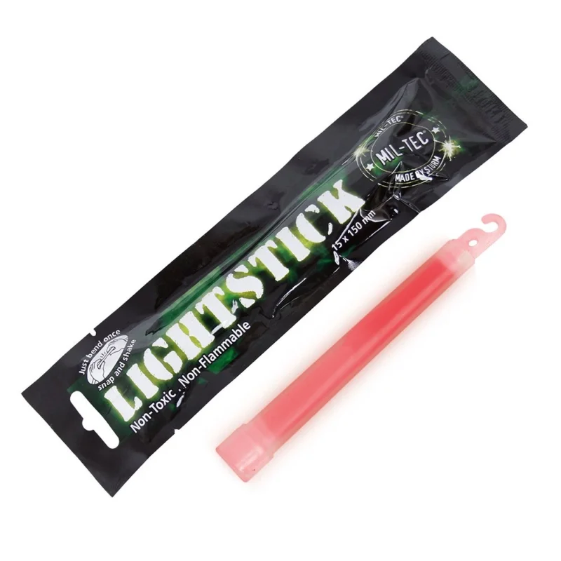 Ograniczona ilość Światło chemiczne Lightstick Mil-Tec - 1,5 x 15 cm - Czerwone
