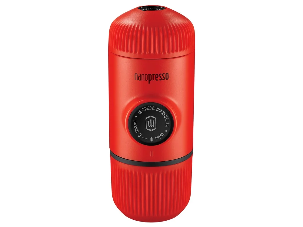 Wacaco Nanopresso - Przenośny podróżny ekspres do kawy - Lava Red z etui Hit sprzedaży