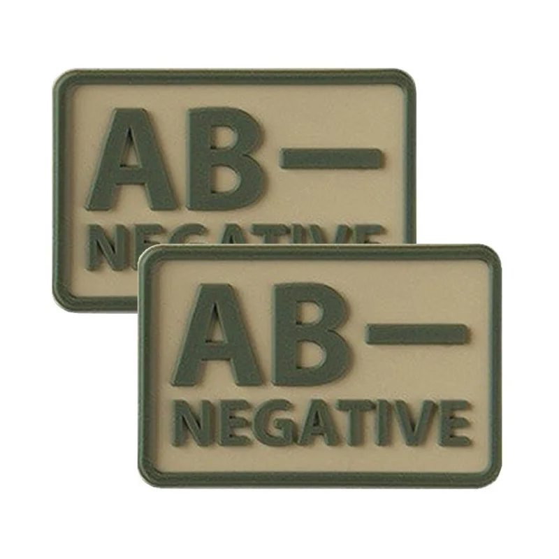 Wyjątkowa oferta Helikon - Naszywka PVC - Grupa Krwi - AB- NEG - Khaki - 2 szt.