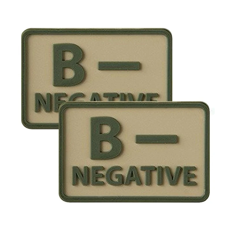 Helikon - Naszywka PVC - Grupa Krwi - B- NEG - Khaki - 2 szt. Wyjątkowa oferta