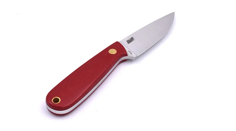 Nóż Brisa Necker 70 Flat - Red Micarta - Skórzana pochwa Nowość