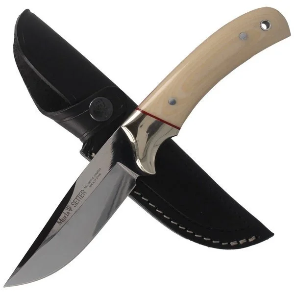 Szybka wysyłka Nóż myśliwski Muela Full Tang Beige Micarta 110mm (SETTER-11B)