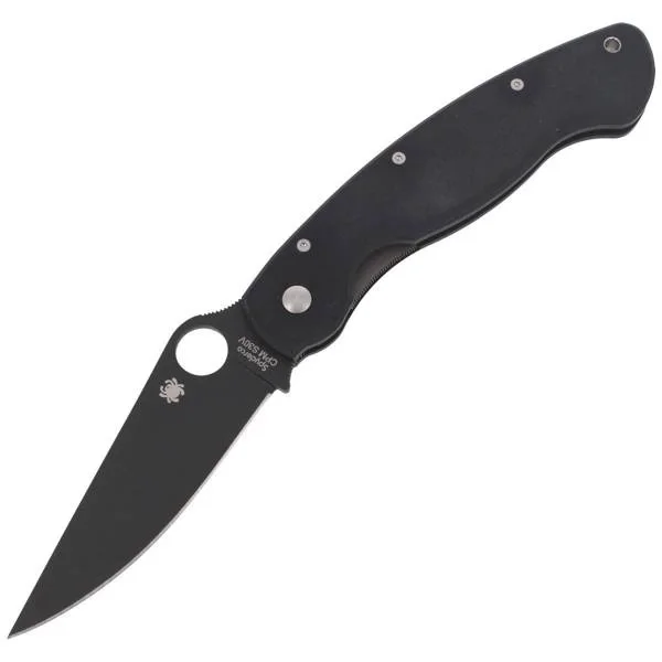 Premium Nóż składany Spyderco Military Model G-10 Black / Black Blade (C36GPBK)