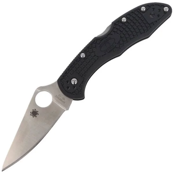Bezpieczna płatność Nóż składany Spyderco Delica 4 FRN Black Flat Ground Plain (C11FPBK)