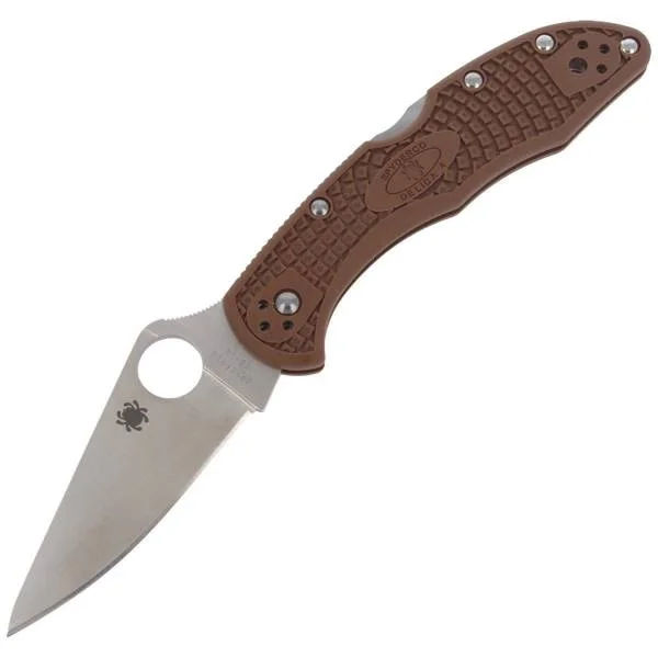 Ostatnia szansa Nóż składany Spyderco Delica 4 FRN Brown Flat Ground Plain (C11FPBN)