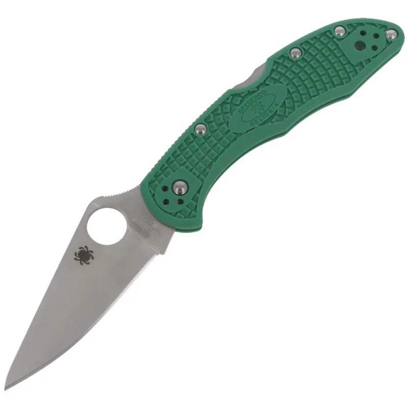 Nóż składany Spyderco Delica 4 FRN Green Flat Ground Plain (C11FPGR) Hit cenowy