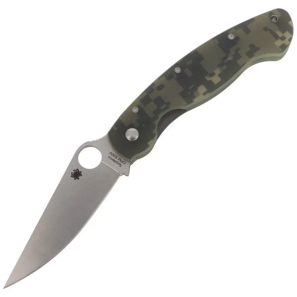 Tani Nóż składany Spyderco Military Model G-10 Camo Plain - C36GPCMO