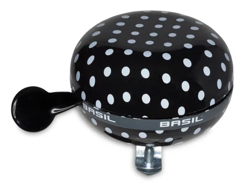 Obniżka ceny Dzwonek rowerowy BASIL BIG BELL POLKADOT 80mm, black/white dots (NEW)
