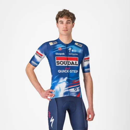 Szybka dostawa Koszulka kolarska Competizione, Team Soudal Quick Step, blue-red, rozmiar M
