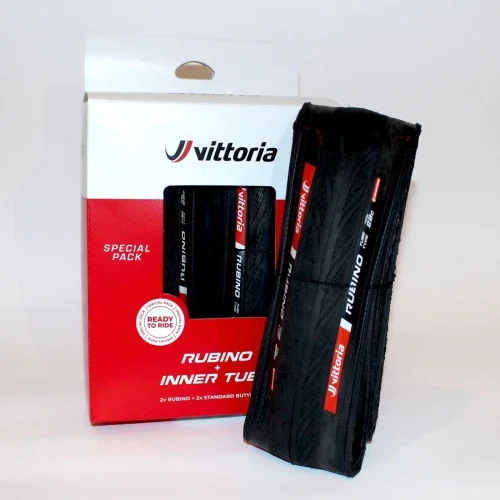 Dodaj do koszyka Zestaw Twin Pack opony Rubino V Graphene + Silica G2.0 700x28C, czarno-beżowa, zwijana + dętki 700 x 20/28c, Presta 60mm RVC