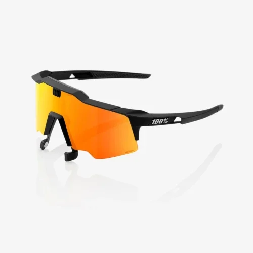 Okulary 100% SPEEDCRAFT AIR Soft Tact Black - HiPER Red Multilayer Mirror Lens (Szkła Czerwone Lustrzane Wielowarstwowe LT 21% + Szkła Przeżroczyste L Darmowy zwrot