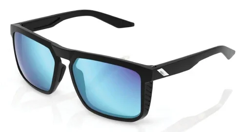 Okulary 100% RENSHAW Matte Black - HiPER Blue Multilayer Mirror Lens (Szkła Niebieskie Lustrzane Wielowarstwowe, LT 15%) (DWZ) Wybór klientów