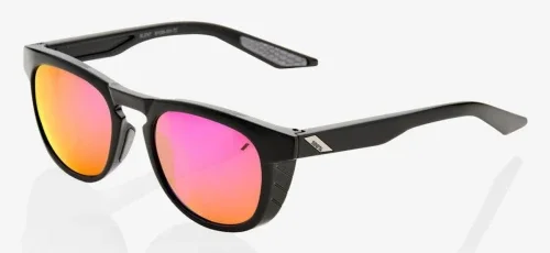 Okulary 100% SLENT Polished Black - Purple Multilayer Mirror Lens (Szkła Fioletowe Lustrzane Wielowarstwowe, LT 24%) (DWZ) Bezpieczne zakupy
