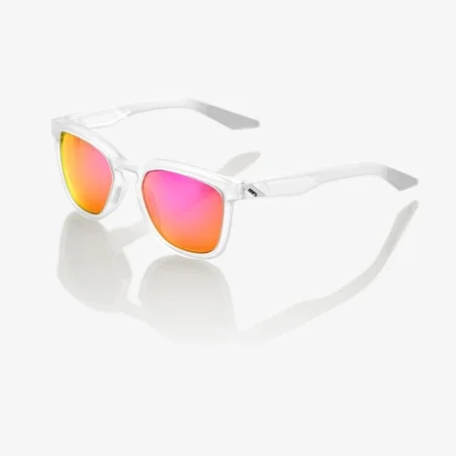 Wybór klientów Okulary 100% HUDSON Matte Translucent Crystal Clear - Purple Multilayer Mirror Lens (Szkła Fioletowe Lustrzane Wielowarstwowe, LT 24%) (DWZ)