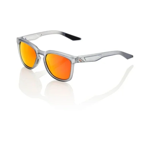 Nowość Okulary 100% HUDSON Soft Tact Translucent Crystal Grey - HiPER Red Multilayer Mirror Lens (Szkła Czerwone Lustrzane Wielowarstwowe, LT 21%) (DWZ)