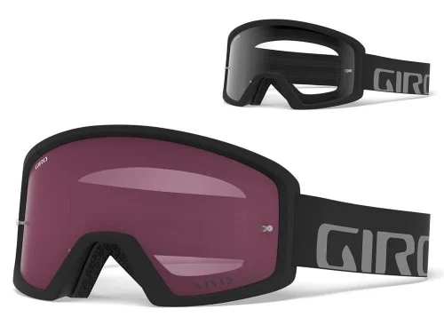 Gogle GIRO BLOK MTB black grey (Szyba Czerwona Lustrzana VIVID-Carl Zeiss TRAIL + Szyba Przeżroczysta 99% S0) (NEW) Szybka dostawa