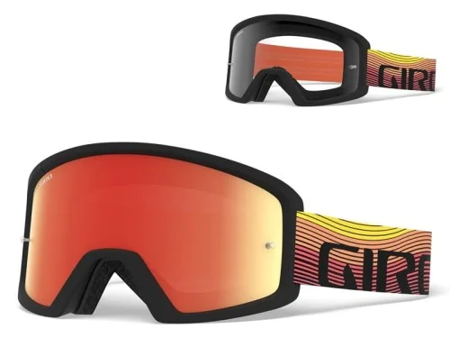 Wyjątkowa oferta Gogle GIRO BLOK MTB orange heatwave (Szyba kolorowa AMBER xx% S3 + Szyba Przeżroczysta 99% S0) mocowanie pod zrywki (DWZ)