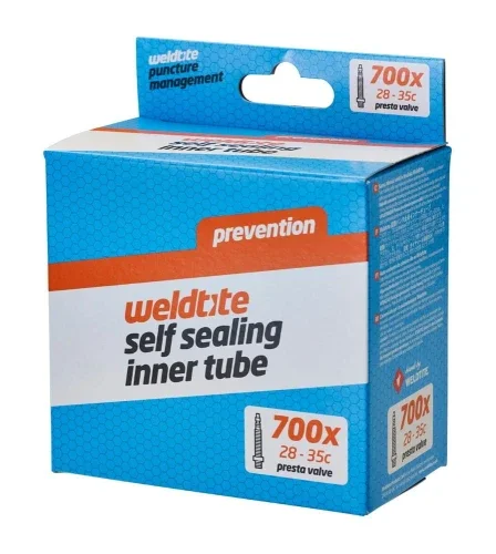 Szybka wysyłka Dętka z płynem antyprzebiciowym WELDTITE Self Sealing Inner Tube 700 x 28c - 35c Presta (NEW)