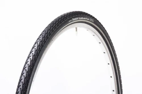 Tani Opona TourGuardPlus700x35C czarna wire, taśma odblaskowa