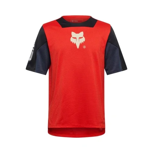 KOSZULKA ROWEROWA JUNIOR FOX DEFEND ELEVATED FLUO RED YXL Dostępne od ręki