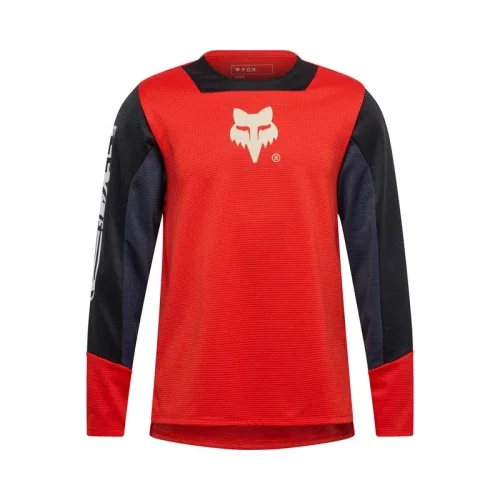 Szybka dostawa KOSZULKA ROWEROWA Z DŁUGIM RĘKAWEM JUNIOR FOX DEFEND ELEVATED FLUO RED YL