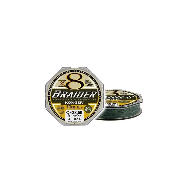 Wyprzedaż Plecionka Braider X8 Olive Green 0,10/10m