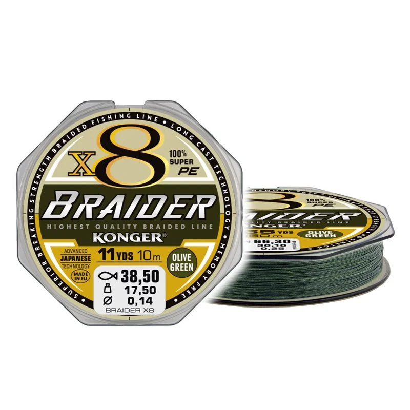 Promocja Plecionka Braider X8 Olive Green 0,14/10m