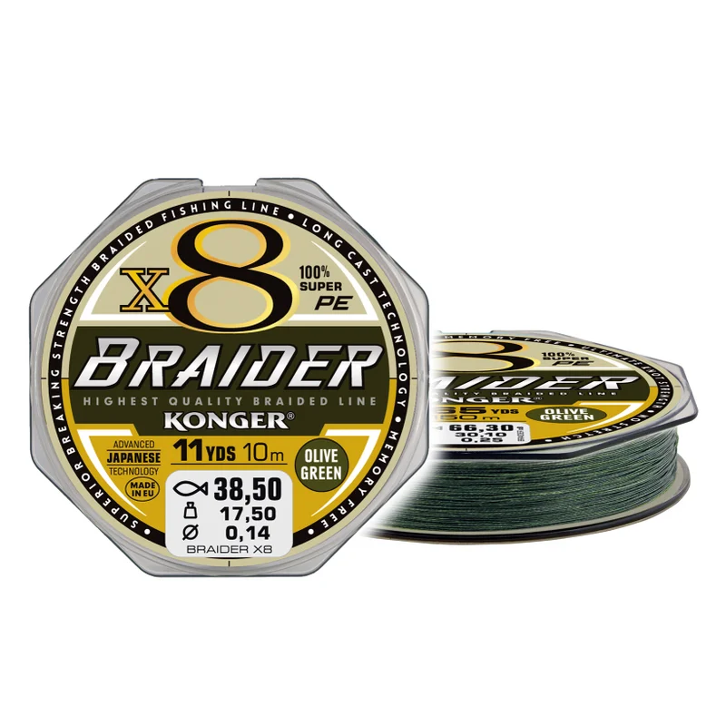 Ekspresowa dostawa Plecionka Braider X8 Olive Green 0,16/10m