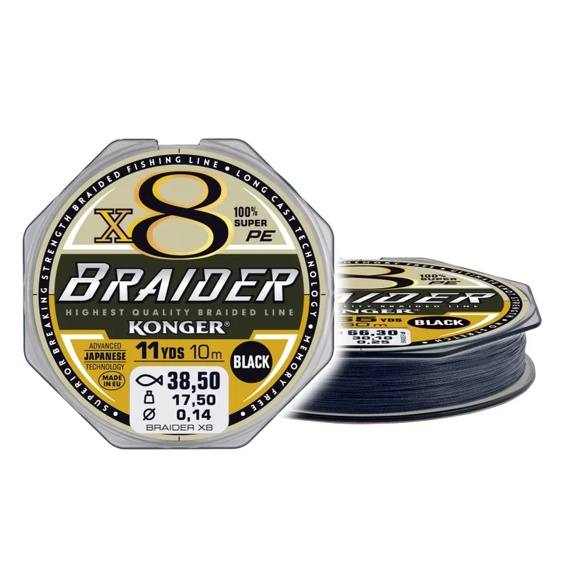 Nowość Plecionka Braider X8 Black 0,06/10m