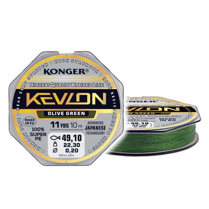 Plecionka Kevlon Olive Green X4 0,14/10m Ostatnie sztuki
