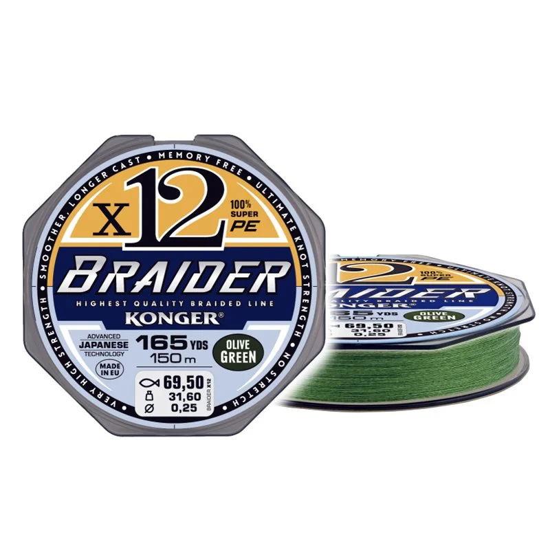 Plecionka Braider X12 Olive Green 0,20/150m Szybka dostawa